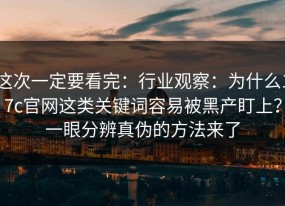 这次一定要看完：行业观察：为什么17c官网这类关键词容易被黑产盯上？一眼分辨真伪的方法来了